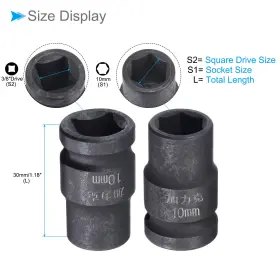 767153675508 METALLIXITY Drive Impact Shallow Socket Design #2