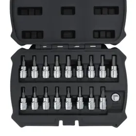 Michaelpro B0bvvv5hth 18-piece 3/8 Drive Torx And Hex Bit Socket Set Sae Metric 5/32