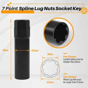 QLN021 MIKKUPPA Point Spline Lug Nuts Socket Key Inner Wheel #2