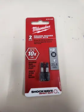 48-32-4422 MILWAUKEE Square Recessed Recess Shockwave Bits