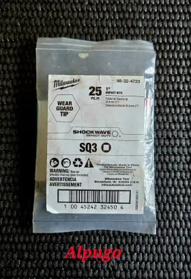48-32-4723 MILWAUKEE Square Recessed Recess Shockwave Bits