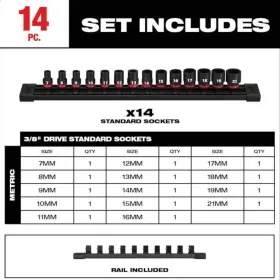 49-66-7007 MILWAUKEE Shockwave Drive Point Impact Socket Set #2