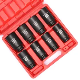 Mixpower B08jtmrndh 8-piece 1/2-inch Drive Deep Impact Socket Set12 Point Metric Cr-mo