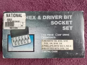 KP803812H NATIONAL Drive Hex Driver Bit Socket Set
