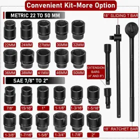 NOQP2065 NO-AUTO Drive Impact Socket Set #3