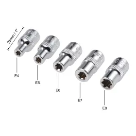 672668611784 PEROUP Drive Torx Shallow Socket Set Steel #2