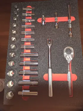 J52222K PROTO Foam Drive Socket Set Pear Head Ratchet