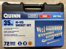 64555 QUINN HAND TOOLS Drive Vis Socket Set