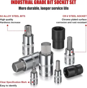 YGBS-001 RIMKOLO Allen Torx Bit Socket Set Drive #3