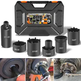 41660D SIXCOW Pack Spindle Nut Socket Set Axle Hub Lock Tool