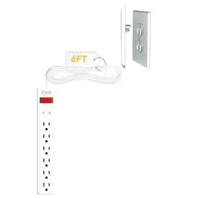 6-SI-OVSZ-W SLEEK SOCKET Patented Ultra Outlet Concealer Cord