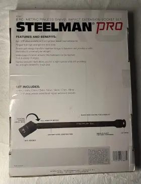 97887 STEELMAN PRO Pinless Swivel Impact Extension Socket Set #2