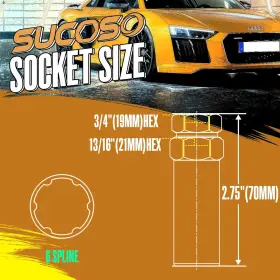 LNSB06 SUCOSO Spline Tuner Lug Nuts Socket Tool Key Point #2
