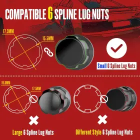 LNSB06 SUCOSO Spline Tuner Lug Nuts Socket Tool Key Point #3