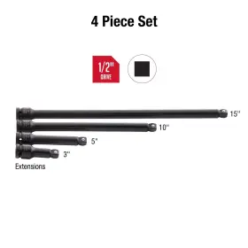 SU2504 SUNEX TOOLS Drive Impact Extension Set #2