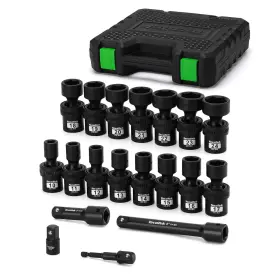 TC018 TECOTEK Drive Shallow Impact Socket Set Swivel Met