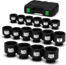 TC031 TECOTEK Drive Shallow Impact Socket Set Spindle Axle