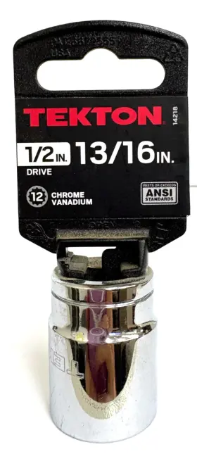 14218 TEKTON Point Socket Standard Shallow Vanadium Steel
