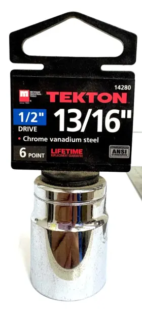 14280 TEKTON Point Socket Standard Shallow Vanadium Steel
