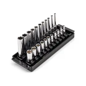 Tekton B0bytfvhdj 1/4 Inch Drive 6-point Socket Set Rails And Tray 22-piece 5/32-9/16