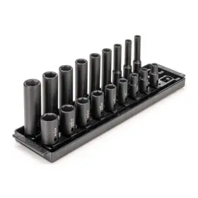 Tekton B0bytgb6fh 3/8 Inch Drive 6-point Impact Socket Set Rails And Tray 18-piece