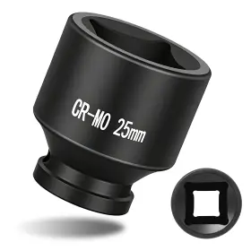 Tiboo Day Tb2025012010020 1/2 Inch Drive 25mm Impact Socket Metric Standard Blackening Finish
