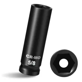 Tiboo Day Tb202603028065 1/2 Inch Drive 5/8 Impact Socket Sae Deep Blackening Finish 6 Po