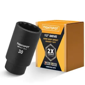 B0DMV3FJGD TIGHTSPOT Drive Impact Socket Anti Rounding Crv