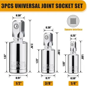679872816912 TIOSAMD Joint Socket Set Drive Swivel Adapter #2