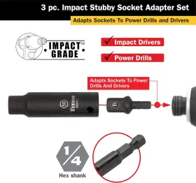12061 TITAN Stubby Impact Socket Adapter Extension Set #2