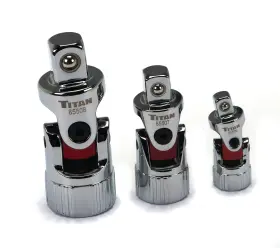 Titan 85505 3-piece Auto Flex Universal Joint Socket Set 3pc Standard