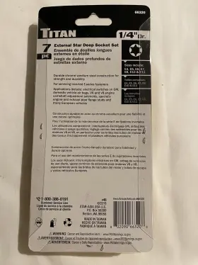 66320 TITAN TOOLS Wall Star Socket Set #2