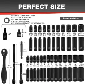 56PC-SOCKET-RED TOHOME Drive Impact Set #2