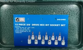 243-8463 TOOL SHOP Drive Hex Bit Socket Set #2