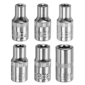 Uxcell 601968941154 6pcs 1/4 Inch Drive E-torx Socket Set E4-e10 External Torx 1 Length