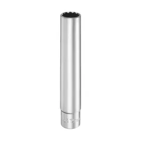 Uxcell 649603464477 12 Points Deep Socket 3/8 Inch Drive 14mm Nickel Plating Flip Sleeve 4.7 Long