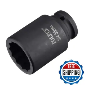 Uxcell B08xym6cpx 3/4-inch Drive 36mm 12-point Deep Impact Socket Cr-mo Steel 78mm Length