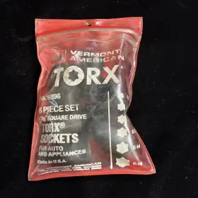 15897 VERMONT AMERICAN Drive Torx Socket Set Male Head