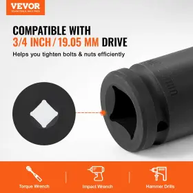 ZLMTTCZLM346RSOKVV0-36158710 VEVOR Axle Nut Impact Socket Set