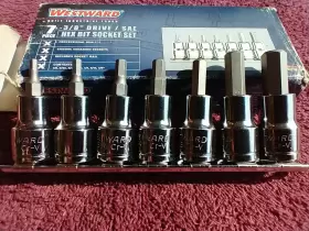 4YP57 WESTWARD Drive Hex Bit Socket Set #3