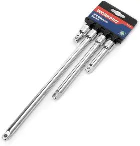 Workpro 074459 W074459 3/8 Inch Socket Drive Extension Bar Set Chrome
