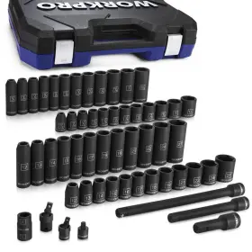 Workpro B0891vh6p5 1/2 Drive Impact Socket Set Extension Bars Premium Cr-v Steel Complete