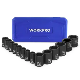 B0DDS6146M WORKPRO Drive Shallow Impact Socket Set Steel