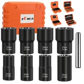 B0915CZ4SW XEWEA Lug Nut Extractor Set Drive Impact Bolt Tool