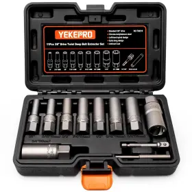 T38210 YEKEPRO Bolt Extractor Set Drive Spark Plug Socket