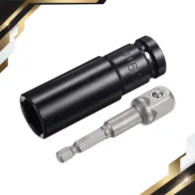 Zaplyte 669739950408 1/2 Inch Drive Socket 19mm Deep 6-point Impact 3 1/4 Hex Shank Adapter