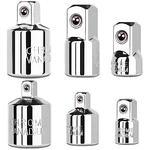 Strugdeas 6 Piece Socket Adapter And Reducer Set, Silver - 1/4", 3/8", 1/2". Fixed Price $17.30.