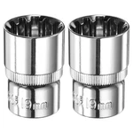 2pcs 12 Point Socket 1/2 " For 19mm Metric Cr-v Low Steel. Fixed Price $14.17.