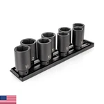 Tekton 1/2 Inch Drive Deep 6-point Impact Socket Set Rails And Tray 8-piece. Fixed Price $325.85.