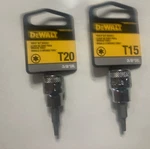 Dewalt Torx Bit 3/8 Drive T15 And T20. Fixed Price $3.99.